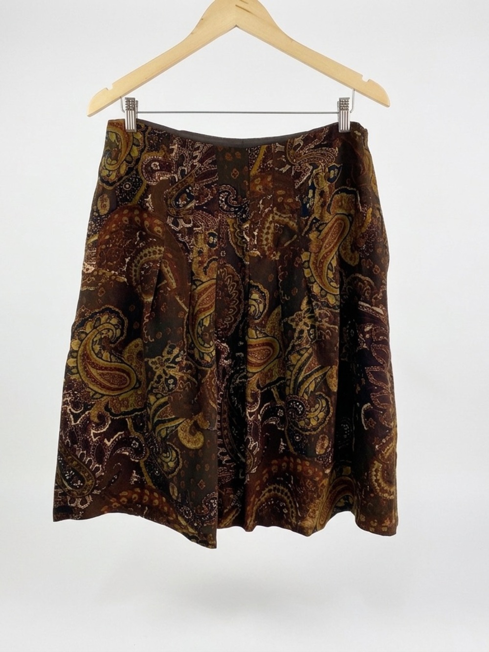 Harold's Vintage 100% Wool Paisley A-Line Skirt Brown Earthy Academia Size 10